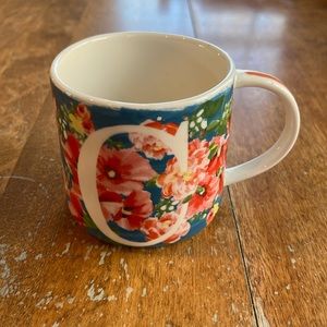 Anthropologie floral initial C mug
